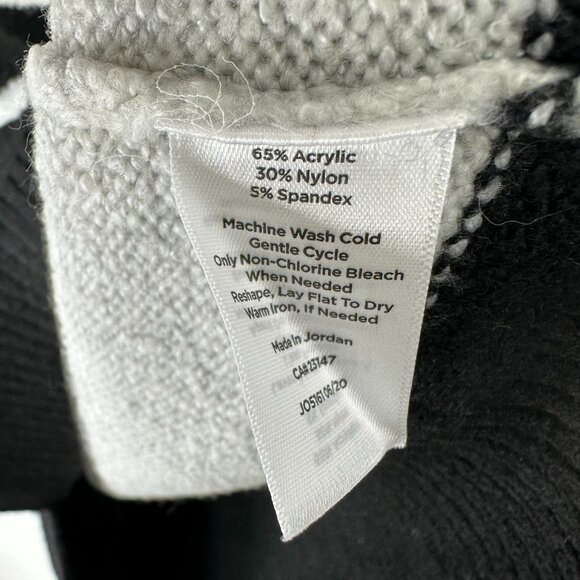 Talbots Striped Turtleneck Sweater Pullover Long Tunic Length Relaxed Black Gray - Picture 7 of 7